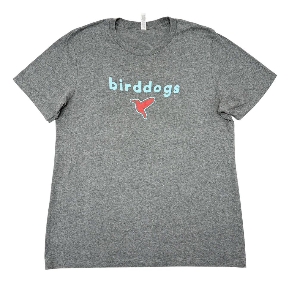 Birddogs Shirt Mens Size Large Gray Short Sleeve‎ Tee Canvas Stretch Casual